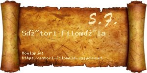 Sátori Filoméla névjegykártya